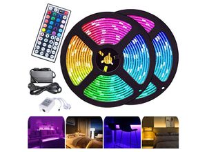 9475631443235 - Vingo - 10M led Streifen set  rgb led Stripe 5050 smd led Strip 60 LEDs led Band Nicht wasserdicht(IP20) mit 44 Tasten Fernbedienung