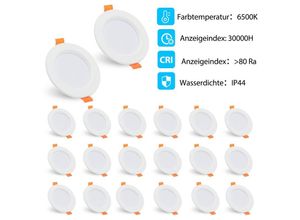 9475631446274 - Wolketon - 20x led Einbaustrahler Decken-Spots 5W led Spot Einbauleuchte KaltWeiß