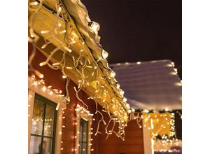 9475631451841 - Vingo - 600 LED Eisregen Eiszapfen Deko Weihnachten Fenster Lichterkette AußenWarmweiß