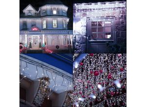 9475631454422 - Led Eisregen Lichterkette Kaltweiß 600 LEDs 20m Weihnachten Lichtervorhang Beleuchtung Lichterkette Weihnachtsbaum - Vingo
