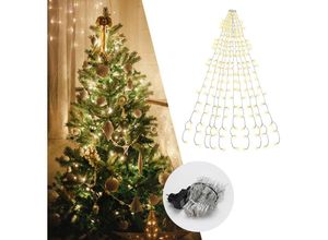 9475631454781 - LED Lichterkette Weihnachtsbaum 280 LEDs 28m Außen Weihnachtsbaumbeleuchtung mit Ring Christbaumbeleuchtung LED Baummantel Warmweiß