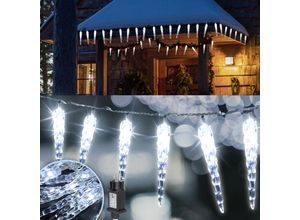 9475631455016 - Vingo - led Eiszapfen Eisregen Lichterkette Garten Deko Festlich Außenbereich 40 LEDs kaltweiß - Kaltweiß