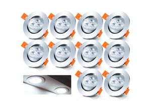 9475631455580 - 10er led Einbaustrahler Deckeneinbauleuchte Set Einbauleuchte Deckenleuchte Einbauspot Deckenspot IP20 245LM Strahler Kaltweiß 3W - Vingo