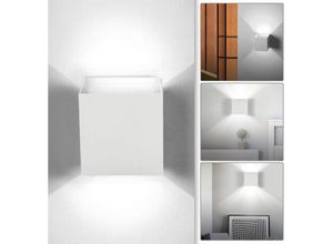 9475631458079 - Vingo - led Wandleuchte Keller Wandlampe Winkelverstellbar Treppen Außen IP65 Badlampe 12W Weiß Kaltweiß - Weiß