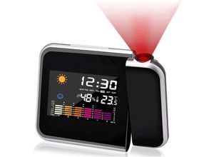 9479461626967 - Jusch - Projektionswecker Farbbildschirmkalender persönliche Schlafzimmer-Wetterstation dimmbarer Projektor Doppelalarm LCD-Display Datum