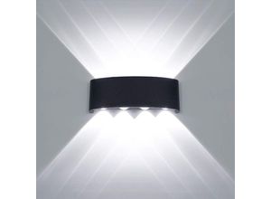 9479461627711 - Jusch - Moderne LED-Deckenleuchte wasserdichte Aluminium-Wandleuchte Puck-Licht für Innen- und Außenbereich Flur Flur 8 w Schwarz