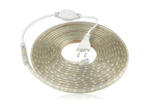 9479461627780 - Jusch - LED-Streifen wasserdichter LED-Streifen heller LED-Streifen 220 v 5050 IP65 wasserdichter LED-Streifen warmweiß (4 m)