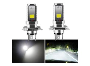 9479461629982 - 2 Stück H4 LED-Lampe 12 v Motorrad Auto-Scheinwerfer 12 w COB-Glühbirne Scheinwerfer-LED-Lampe für Fernlicht Abblendlicht Fernlicht Abblendlicht