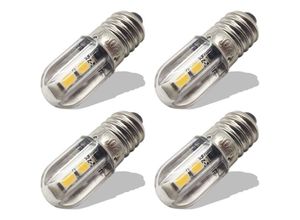 9479461630704 - E10 LED-Glühbirne 220 v 230 v ac energiesparende LED-Kontrollleuchte 8 mm Schraubsockel 3030 4 SMD-LED-Chipsätze Upgrade-Glühbirne warmweiß (4