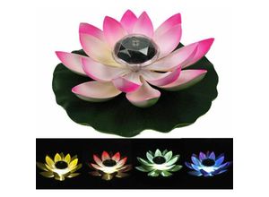 9482139676416 - Soniatkia - 7 rgb led Solar Lotus Lampe Teich Licht Garten Teich Schwimmende Lotus Seerose