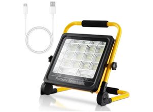 9496895825353 - Vingo - led Akku Fluter 100W Solar cob Handlampe Baustrahler Flutlicht Campinglampe - Gelb