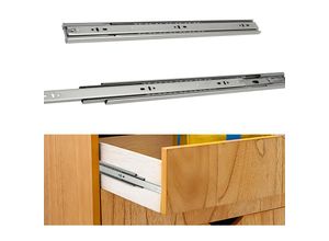 9496896310056 - Schubladenführungen Schubladenschienen Auszüge Schiene 45mm Schiene schmal Vollauszug 600mm 2 Stück - Silber