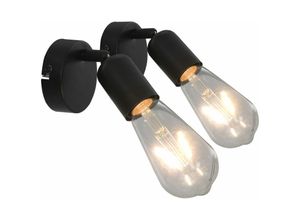 9501142763620 - Prolenta Premium - Strahler 2 Stk mit Glühlampen 2 w Schwarz E27 - Schwarz