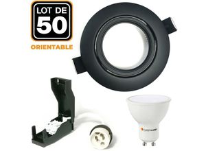 9501225529815 - Europalamp - 50 Schwenkbare Einbaustrahler Mattschwarz GU10 led 5W eqv 40W Kaltweiß 6000K