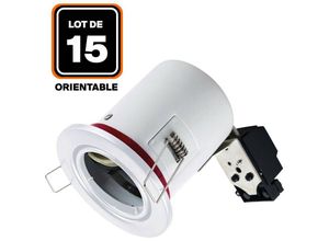 9501363393231 - Europalamp - 15 Supports Spot bbc Orientable Blanc IP20 avec Douille GU10