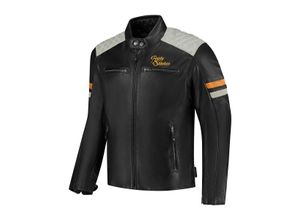 9501379569132 - Motorradjacke Rusty Stitches Jari Hooded v2 Hell-Schwarz Grau-Gold