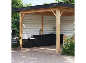 9501445622761 - Outdoor-Küchenschränke 3 Stk Schwarz Massivholz - Schwarz - Prolenta Premium