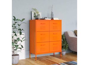 9501466463268 - Schubladenschrank Orange 80x35x1015 cm Stahl - Orange - Prolenta Premium