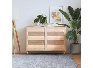 9501466917723 - Prolenta Premium - Schranktüren Lamellen-Design 2 Stk 69x594 cm - Braun