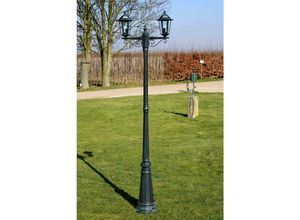 9501533536284 - Prolenta Premium Gartenlaterne 2-flammig 215 cm - Grün