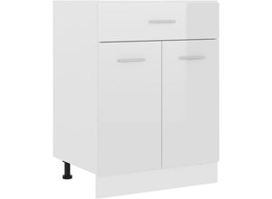 9501546585286 - Prolenta Premium Schubunterschrank Hochglanz-Weiß 60x46x815 cm - Weiß