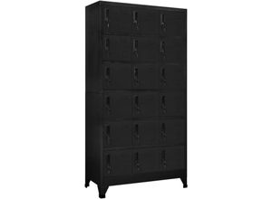 9501869437774 - Schließfachschrank Schwarz 90x40x180 cm Stahl - Schwarz - Prolenta Premium