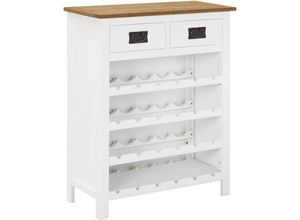 9502261775440 - Prolenta Premium Weinschrank 72x32x90 cm Eiche Massivholz - Braun