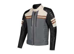 9502282766458 - Motorradjacke Rusty Stitches Steve Schwarz-Beige-Grau-Maron