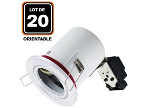 9502323534770 - Europalamp - 20 Supports Spot bbc Orientable Blanc IP20 avec Douille GU10