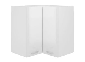 9502384853513 - Prolenta Premium - Eckhängeschrank Hochglanz-Weiß 57x57x60 cm - Weiß