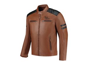 9502783135685 - Motorradjacke Rusty Stitches Jari v2 Cognac-Schwarz