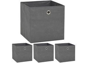 9502784925766 - Prolenta Premium Aufbewahrungsboxen 4 Stk Vliesstoff 32x32x32 cm - Grau