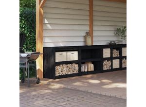 9502997395745 - Outdoor-Küchenschränke 2 Stk Schwarz Massivholz - Schwarz - Prolenta Premium