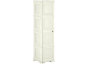 9503258811295 - Kunststoffschrank 40x43x164 cm Holzdesign - Creme - Prolenta Premium