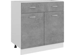 9503388654557 - Prolenta Premium - Schubunterschrank Betongrau 80x46x815 cm - Grau