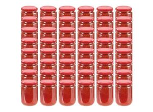 9503566757728 - Prolenta Premium - Marmeladengläser mit Rotem Deckel 48 Stk 230 ml - Rot