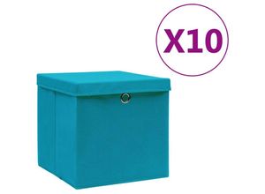 9503589646610 - Prolenta Premium - Aufbewahrungsboxen mit Deckeln 10 Stk 28x28x28 - Blau