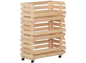 9503794111248 - Prolenta Premium Gemüsewagen 57x30x80 cm Massivholz Kiefer - Braun