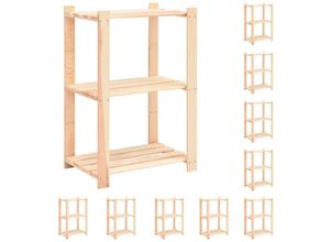 9503875388729 - Lagerregale 3 Böden 10 Stk 60x38x90cm - Beige - Prolenta Premium