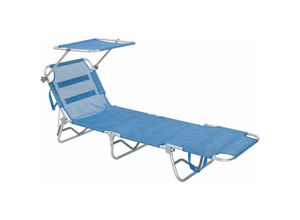 9503962572864 - Webmarketpoint - Strandliege mit Sonnenschirm Sperlonga Cm 188 x 58 x h 27 - Blaues Handtuch