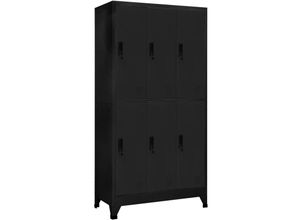 9504151482957 - Schließfachschrank Schwarz 90x45x180 cm Stahl - Schwarz - Prolenta Premium 9504151482957 - Schließfachschrank Schwarz 90x45x180 cm Stahl - Schwarz - Prolenta Premium