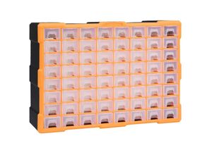 9504247386442 - Prolenta Premium Multi-Schubladen-Organizer mit 64 Schubladen - Orange