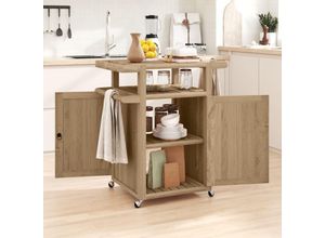 9504369666996 - Prolenta Premium - Barwagen 70x50x90 cm Massivholz Teak - Braun