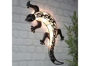 9504675189424 - Prolenta Premium - LED-Solar-Außenwandleuchte Gecko - Braun