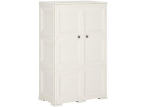 9504689273164 - Prolenta Premium Kunststoffschrank 79x43x125 cm Holzdesign - Weiß