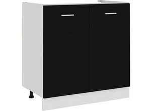 9504736546326 - Prolenta Premium - Spülenunterschrank Schwarz 80x46x815 cm - Schwarz