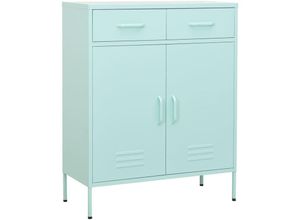 9504764957712 - Prolenta Premium - Lagerschrank Minzgrün 80x35x1015 cm Stahl - Blau