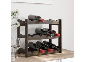 9504769149433 - Prolenta Premium - Weinregal für 12 Flaschen Schwarz Massivholz - Schwarz