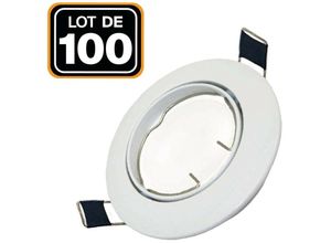 9504825532278 - Europalamp - 100 Schwenkbare Einbaurahmen LED-Spot rund weiß - Durchmesser 90mm - Bohrloch 65mm