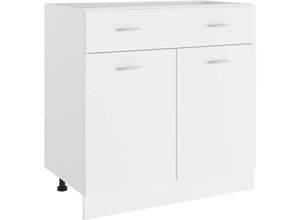 9504868728577 - Prolenta Premium - Schubunterschrank Weiß 80x46x815 cm - Weiß